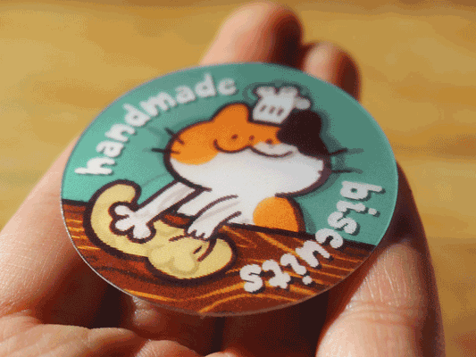 Cat Homemade Biscuits Lenticular Sticker