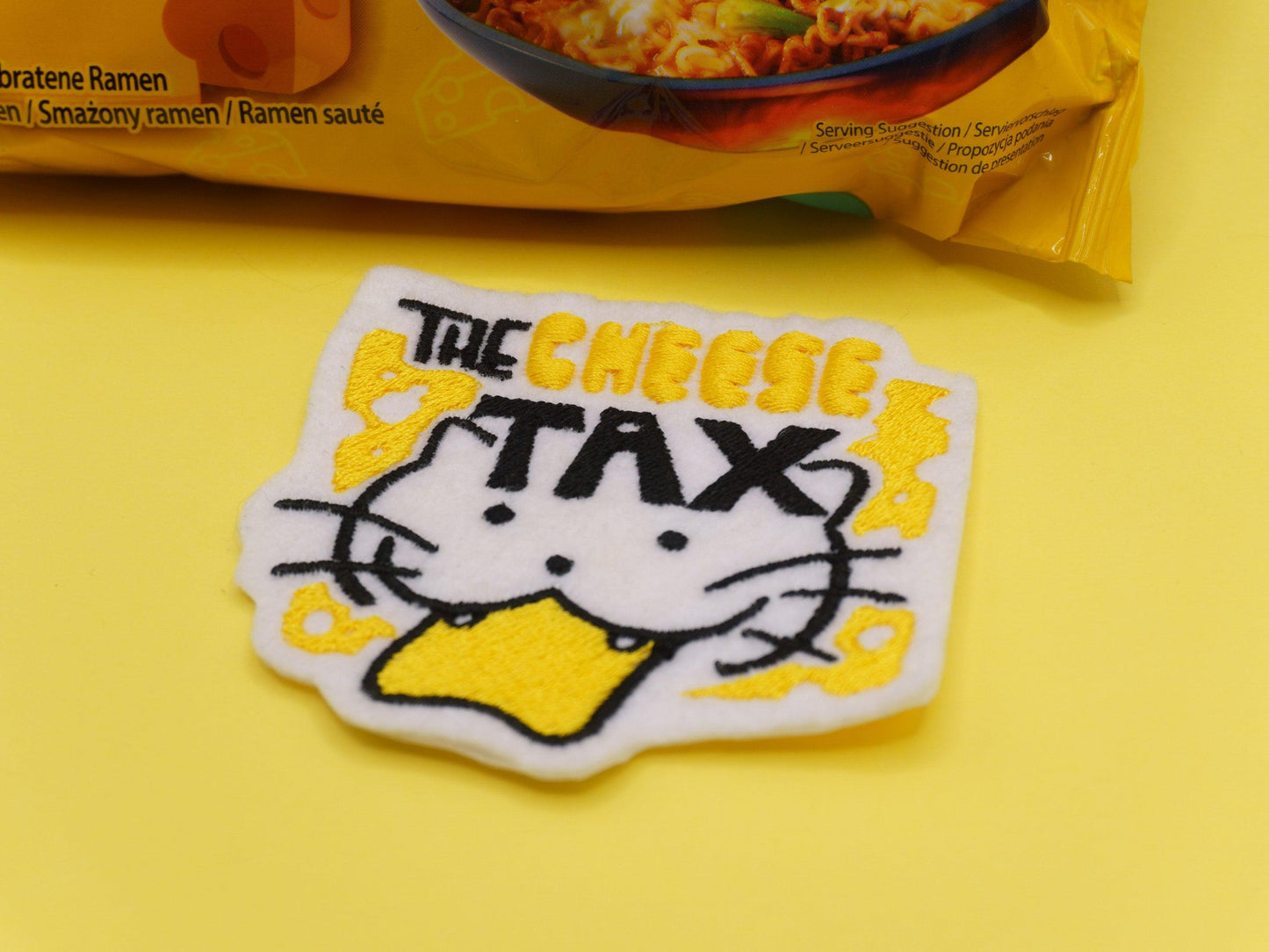 Cheese Tax Cat Sew-On Patch AlienInAJar