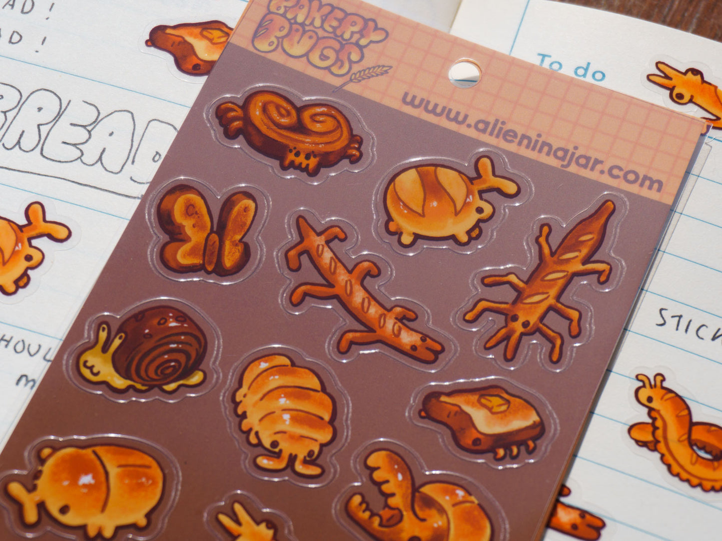 Bakery Bugs Transparent Sticker Sheet