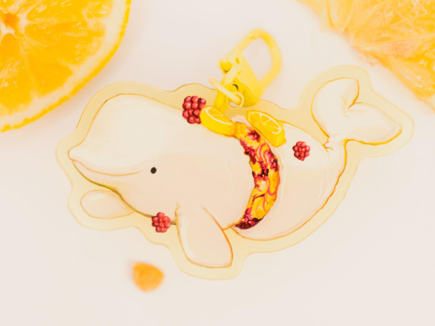Lemon Cake Beluga Acrylic Keycharm AlienInAJar