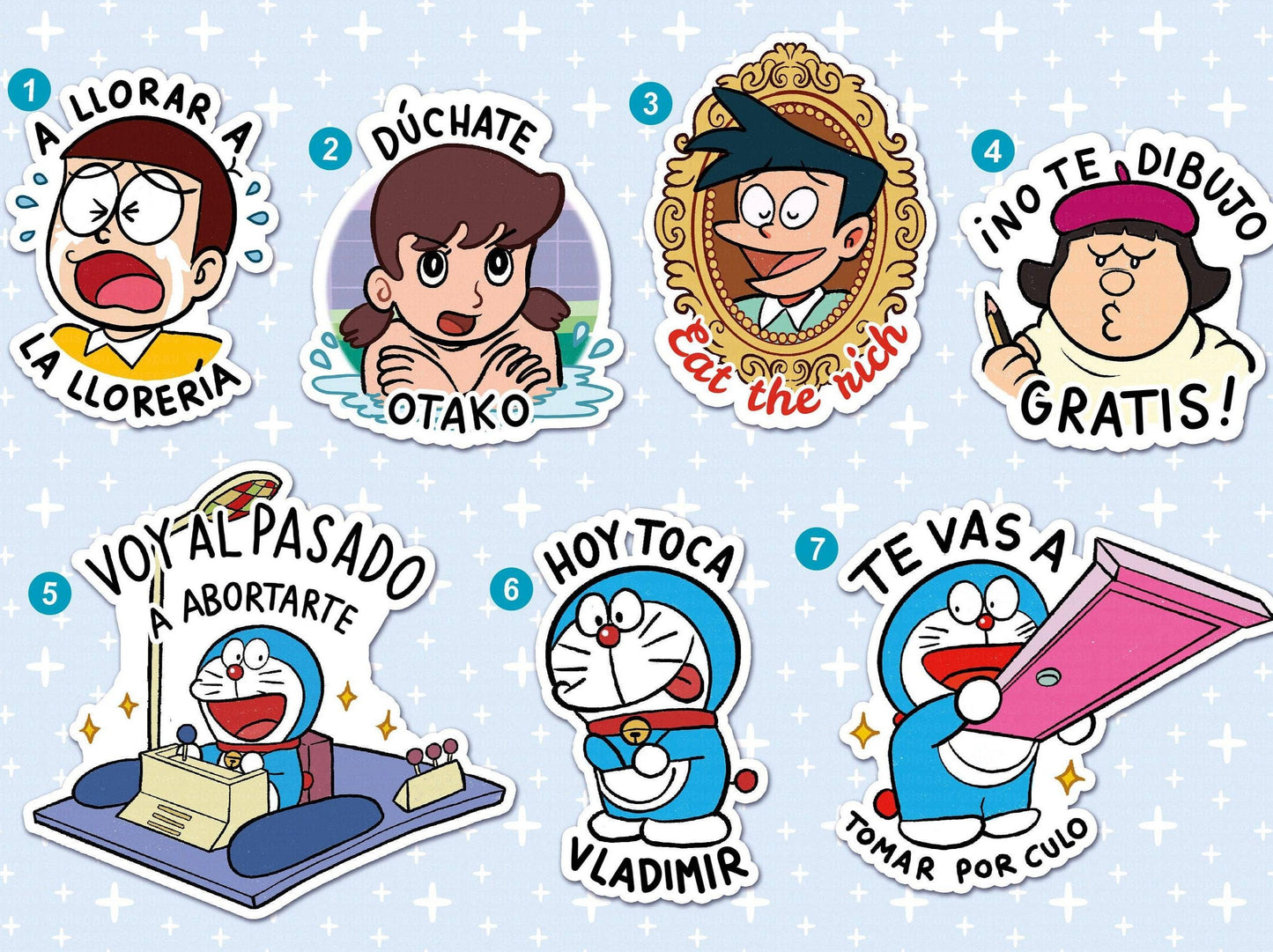 Doraemon Stickers (Spanish) AlienInAJar
