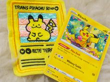 Load image into Gallery viewer, Trans Masc Pikachu Pokemon Card Sew-On Patch
