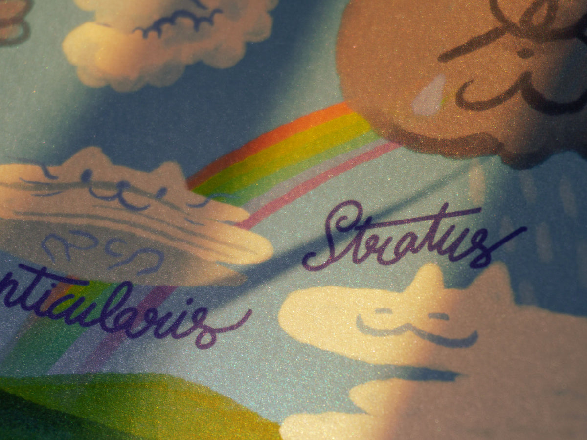 Cat Cloud Diagram A4 Glitter Print