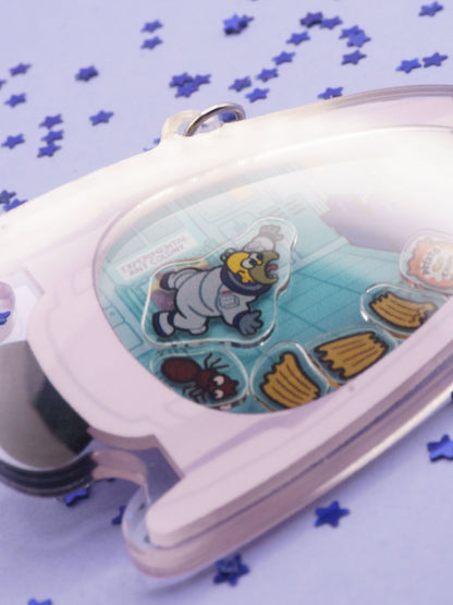 Llavero acrílico con forma de helicóptero de Homer