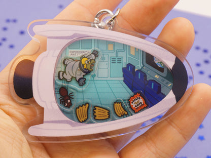 Llavero acrílico con forma de helicóptero de Homer
