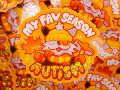 My Fav Season Autism Holographic Sticker