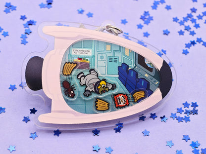 Llavero acrílico con forma de helicóptero de Homer