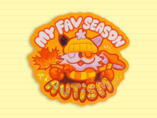 My Fav Season Autism Holographic Sticker