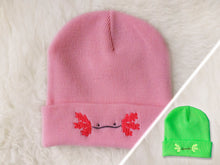 Load image into Gallery viewer, AXOLOTL PINK AND GREEN BEANIE
