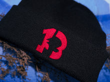Load image into Gallery viewer, FEAR OF THE 13 BLACK BEANIE
