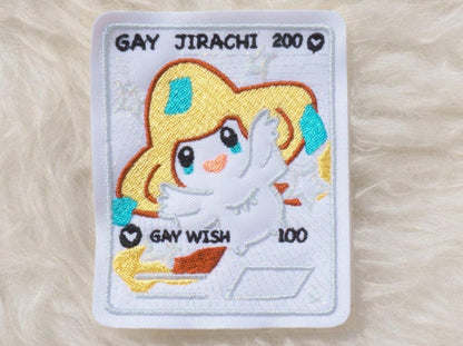 gay pokemon cards ArtStation Gay Jirachi Holographic Card Sew-On