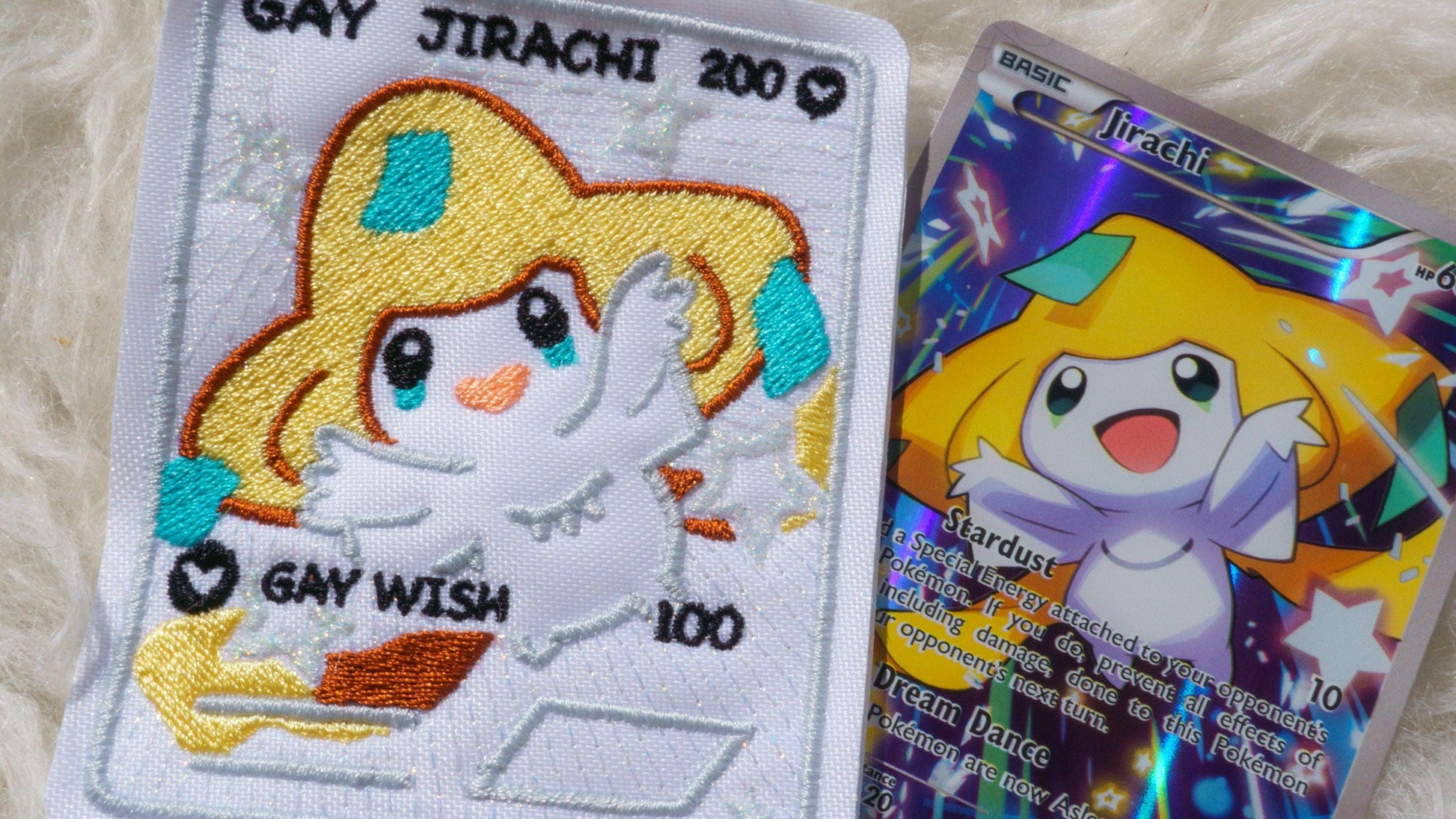 Gay Jirachi Holographic Card Sew-On Patch AlienInAJar Gay Jirachi Holographic Card Sew-On Patch AlienInAJar