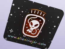 Load image into Gallery viewer, Alien In A Jar Golden Enamel Pin
