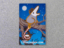 Load image into Gallery viewer, Dangling Mom and Baby Opossum Enamel Pin
