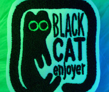 Load image into Gallery viewer, Black Cat Enjoyer Sew-On Patch (Glow in the dark)
