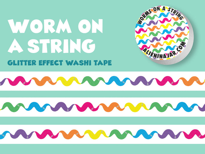 Worm on a String Glitter Washi Tape