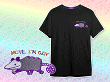 Load image into Gallery viewer, Move I&#39;m **** Embroidered Opossum T-shirt
