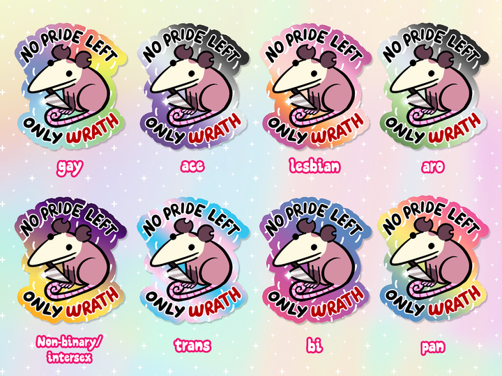 No Pride Left Opossum Stickers
